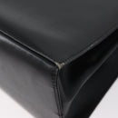 Salvatore Ferragamo Gancini Hand Bag Leather 2way Black Gold Auth ARZ228-19