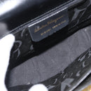 Salvatore Ferragamo Gancini Hand Bag Leather 2way Black Gold Auth ARZ228-11