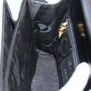 Salvatore Ferragamo Gancini Hand Bag Leather 2way Black Gold Auth ARZ228-22