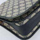 GUCCI GG Supreme Shoulder Bag PVC Navy Gold 001 116 0847 Auth ARZ232-11