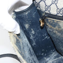 GUCCI GG Supreme Shoulder Bag PVC Navy Gold 001 116 0847 Auth ARZ232-19