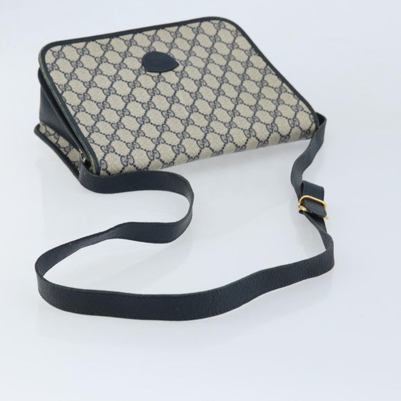 GUCCI GG Supreme Shoulder Bag PVC Navy Gold 001 116 0847 Auth ARZ232