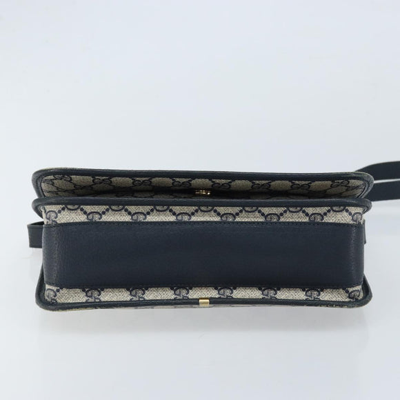 GUCCI GG Supreme Shoulder Bag PVC Navy Gold 001 116 0847 Auth ARZ232