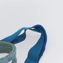 PRADA Canapa M Hand Bag Canvas 2way Blue Gold Auth ARZ233-14
