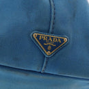 PRADA Canapa M Hand Bag Canvas 2way Blue Gold Auth ARZ233-18