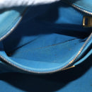 PRADA Canapa M Hand Bag Canvas 2way Blue Gold Auth ARZ233-23