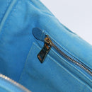 PRADA Canapa M Hand Bag Canvas 2way Blue Gold Auth ARZ233-24