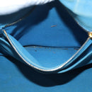 PRADA Canapa M Hand Bag Canvas 2way Blue Gold Auth ARZ233-25