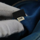 PRADA Canapa M Hand Bag Canvas 2way Blue Gold Auth ARZ233-12