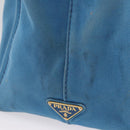 PRADA Canapa M Hand Bag Canvas 2way Blue Gold Auth ARZ233-5