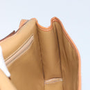 CELINE Macadam Canvas Shoulder Bag PVC Beige Gold Auth ARZ236-20