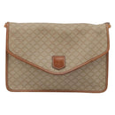 CELINE Macadam Canvas Shoulder Bag PVC Beige Gold Auth ARZ236-13