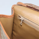 CELINE Macadam Canvas Shoulder Bag PVC Beige Gold Auth ARZ236-22