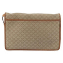 CELINE Macadam Canvas Shoulder Bag PVC Beige Gold Auth ARZ236-2