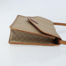 CELINE Macadam Canvas Shoulder Bag PVC Beige Gold Auth ARZ236-3