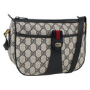 GUCCI GG Supreme Sherry Line Shoulder Bag PVC Navy Gold 89 02 032 Auth ARZ238-1