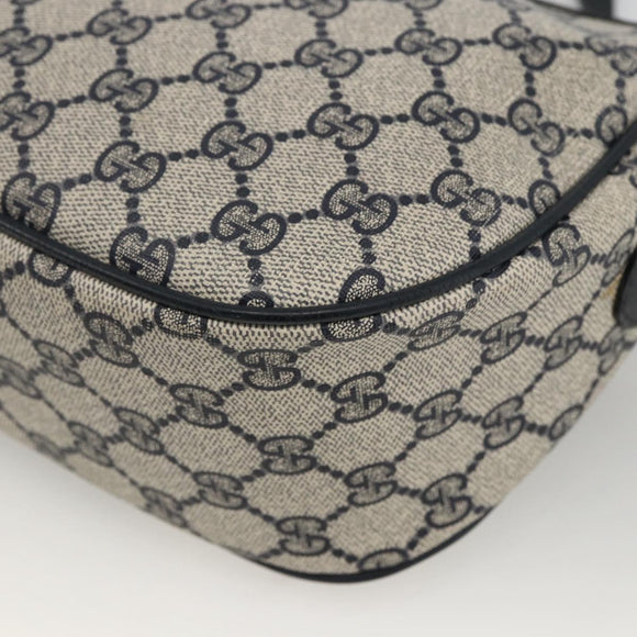 GUCCI GG Supreme Sherry Line Shoulder Bag PVC Navy Gold 89 02 032 Auth ARZ238