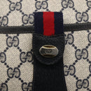 GUCCI GG Supreme Sherry Line Shoulder Bag PVC Navy Gold 89 02 032 Auth ARZ238-18