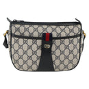 GUCCI GG Supreme Sherry Line Shoulder Bag PVC Navy Gold 89 02 032 Auth ARZ238-13