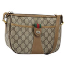 GUCCI GG Supreme Web Sherry Line Bag PVC Beige Gold 89 02 032 Auth ARZ240-1