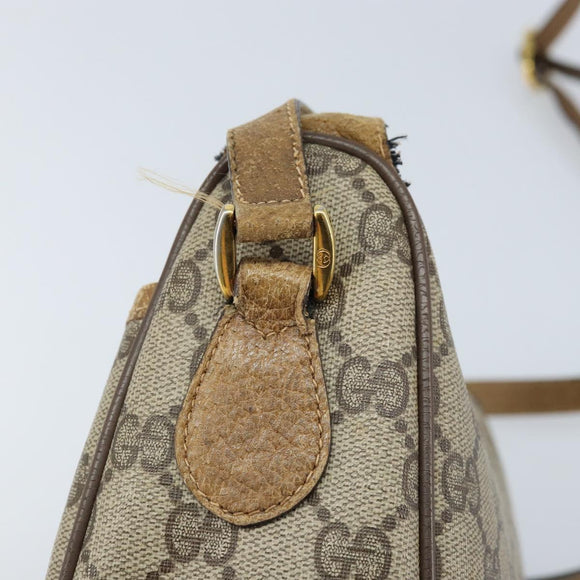 GUCCI GG Supreme Web Sherry Line Bag PVC Beige Gold 89 02 032 Auth ARZ240