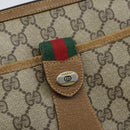 GUCCI GG Supreme Web Sherry Line Bag PVC Beige Gold 89 02 032 Auth ARZ240-18
