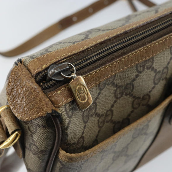 GUCCI GG Supreme Web Sherry Line Bag PVC Beige Gold 89 02 032 Auth ARZ240