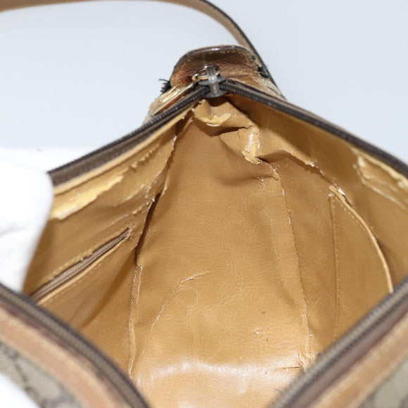 GUCCI GG Supreme Web Sherry Line Bag PVC Beige Gold 89 02 032 Auth ARZ240