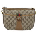 GUCCI GG Supreme Web Sherry Line Bag PVC Beige Gold 89 02 032 Auth ARZ240-13