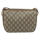 GUCCI GG Supreme Web Sherry Line Bag PVC Beige Gold 89 02 032 Auth ARZ240-2