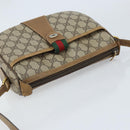 GUCCI GG Supreme Web Sherry Line Bag PVC Beige Gold 89 02 032 Auth ARZ240-6