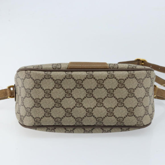GUCCI GG Supreme Web Sherry Line Bag PVC Beige Gold 89 02 032 Auth ARZ240