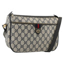 GUCCI GG Supreme Sherry Line Shoulder Bag PVC Navy Gold 89 02 077 Auth ARZ241-1
