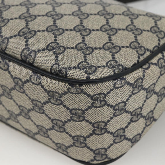 GUCCI GG Supreme Sherry Line Shoulder Bag PVC Navy Gold 89 02 077 Auth ARZ241
