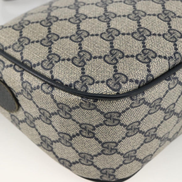 GUCCI GG Supreme Sherry Line Shoulder Bag PVC Navy Gold 89 02 077 Auth ARZ241