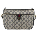 GUCCI GG Supreme Sherry Line Shoulder Bag PVC Navy Gold 89 02 077 Auth ARZ241-2