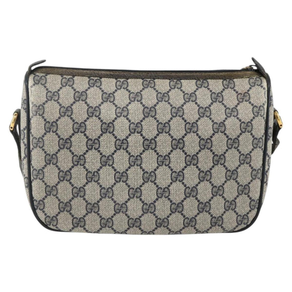 GUCCI GG Supreme Sherry Line Shoulder Bag PVC Navy Gold 89 02 077 Auth ARZ241