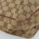 GUCCI GG Canvas Tote Bag Beige Silver 113019 Auth ARZ242-11