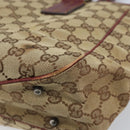 GUCCI GG Canvas Tote Bag Beige Silver 113019 Auth ARZ242-12