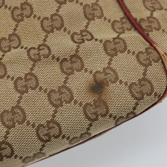 GUCCI GG Canvas Tote Bag Beige Silver 113019 Auth ARZ242