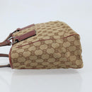 GUCCI GG Canvas Tote Bag Beige Silver 113019 Auth ARZ242-5