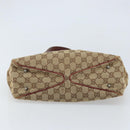 GUCCI GG Canvas Tote Bag Beige Silver 113019 Auth ARZ242-9