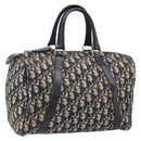 Christian Dior Trotter Canvas Boston Bag Navy Silver Auth ARZ245-1