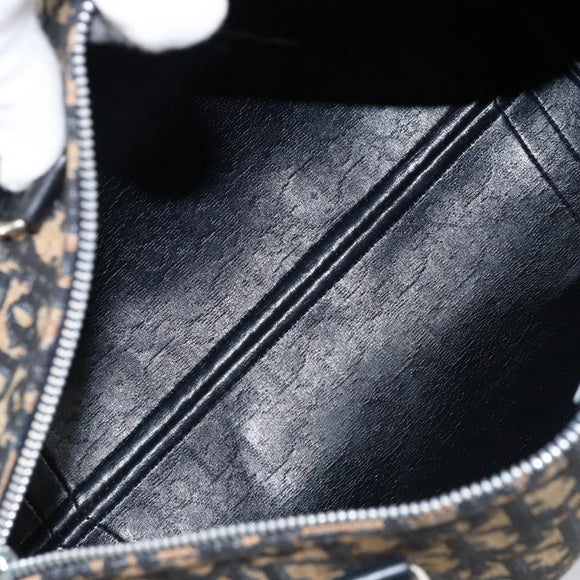 Christian Dior Trotter Canvas Boston Bag Navy Silver Auth ARZ245