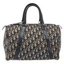 Christian Dior Trotter Canvas Boston Bag Navy Silver Auth ARZ245-2