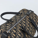 Christian Dior Trotter Canvas Boston Bag Navy Silver Auth ARZ245-6