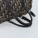 Christian Dior Trotter Canvas Boston Bag Navy Silver Auth ARZ245-7