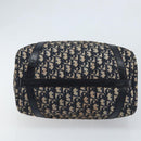 Christian Dior Trotter Canvas Boston Bag Navy Silver Auth ARZ245-9