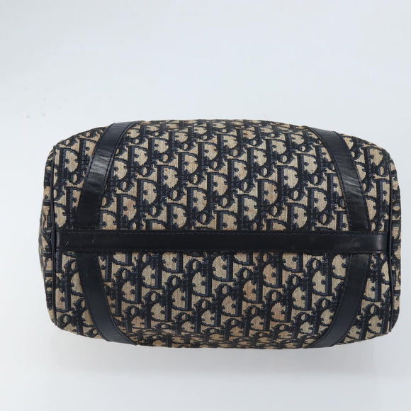 Christian Dior Trotter Canvas Boston Bag Navy Silver Auth ARZ245