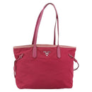 PRADA Tote Bag Nylon Pink Silver Auth ARZ253-13